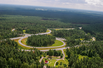 Image showing Aerial view of road in Latvia. 