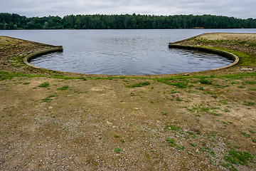 Image showing Artificial shore in Koknese park Garden of Destinies in Latvia. 