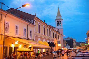 Image showing People street restaurant Novigrad Croatia