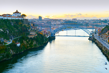 Image showing Douro river bridge Porto Portugal