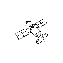 Image showing Satellite hand drawn outline doodle icon.