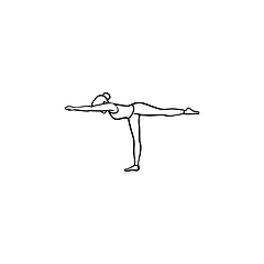 Image showing Woman doing yoga pose hand drawn outline doodle icon.
