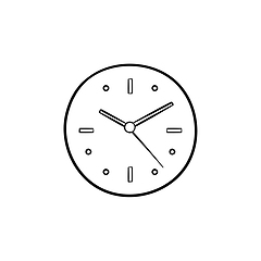 Image showing Clock hand drawn outline doodle icon.