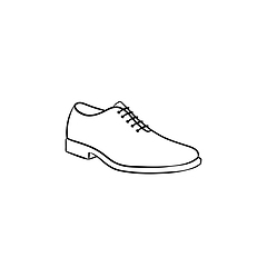 Image showing Male shoe hand drawn outline doodle icon.