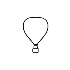 Image showing Hot air balloon hand drawn outline doodle icon.