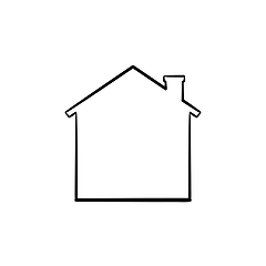 Image showing House hand drawn outline doodle icon.