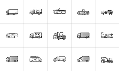 Image showing Transport hand drawn outline doodle icon.