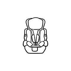 Image showing Baby car seat hand drawn outline doodle icon.