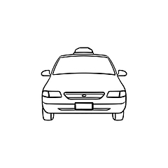 Image showing Taxi hand drawn outline doodle icon.