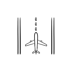 Image showing Airport runway line icon.