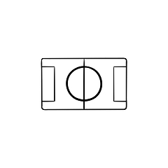 Image showing Football field hand drawn outline doodle icon.