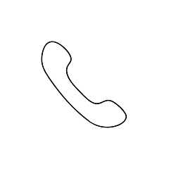 Image showing Handset of old telephone hand drawn outline doodle icon.