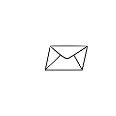 Image showing Flying mail hand drawn outline doodle icon.