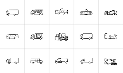 Image showing Transport hand drawn outline doodle icon.