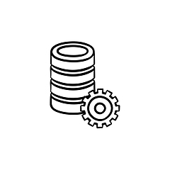 Image showing Computer server hand drawn outline doodle icon.