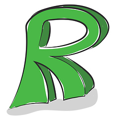 Image showing Letter R alphabet vector or color illustration