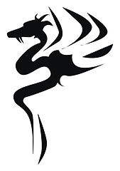 Image showing A flying dragon tattoo vector or color illustration