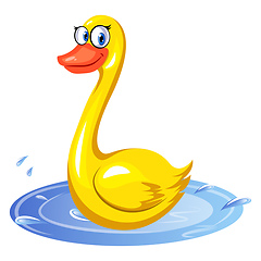 Image showing Yellow Duck, vector color illustration.