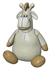 Image showing Stuffed toy hippo vector illustration on white background