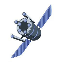 Image showing Blue satellite vector illustration on white background