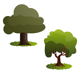 Image showing Couple of green trees vector illustration on white background