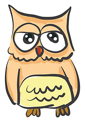 Image showing An owl with lippy eyes vector or color illustration
