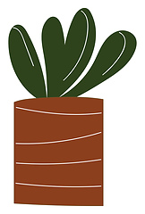 Image showing Simple vector illustration of a plant with round leaves in a bro