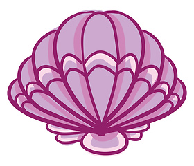 Image showing Clipart of a beautiful pink-colored shell vector or color illust