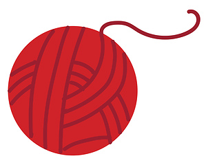 Image showing Red ball of yarn illustration color vector on white background