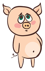 Image showing Emoji of a sad rose-colored pig set on isolated white background