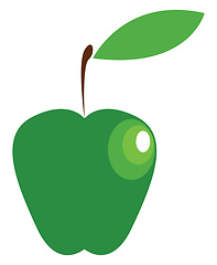 Image showing A nutritious farm fresh green apple vector color drawing or illu