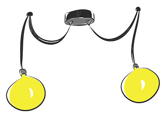 Image showing Yellow chandelery vector illustration on white background.