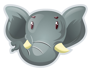 Image showing Elephant, vector color illustration.