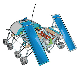 Image showing Sci-fi space rover vector illustration on white background