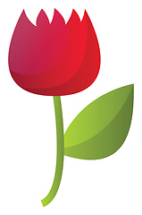 Image showing Simple vector illustration of a red flower on a white background