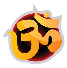 Image showing OM sign of the Hindu religion vector illustration on a white bac