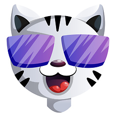 Image showing Happy cartoon act with purple sunglasses vector illustartion on 