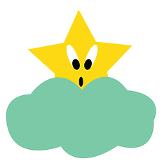 Image showing Surprised blinking star vector or color illustration