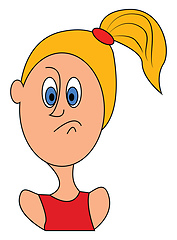 Image showing Angry cartoon blonde girl vector illustration on white backgroun