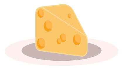 Image showing A plate with a portion of cheese to be enjoyed vector color draw