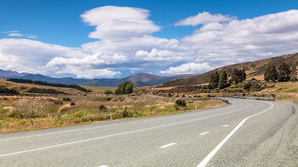 Image showing road to horizon New Zealand south island