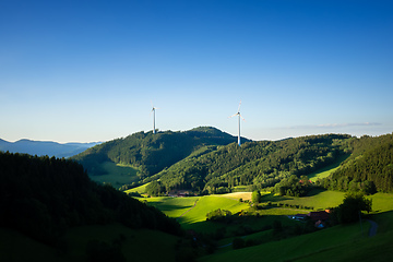 Image showing landscape with wind energy in the black forest area Germany