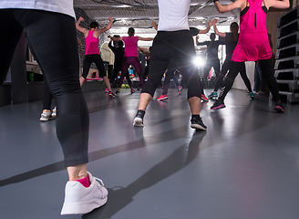 Image showing sporty women doing aerobics exercises