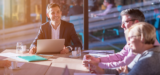 Image showing young business team on meeting at office