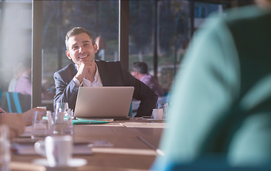 Image showing young business team on meeting at office