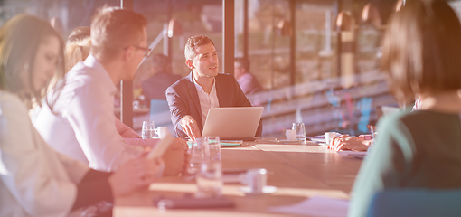 Image showing young business team on meeting at office