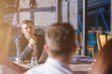 Image showing young business team on meeting at office