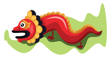 Image showing Drawing of a dragon for Chinese New Year vector on white backgro