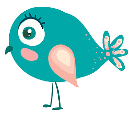 Image showing A beautiful blue bird vector or color illustration