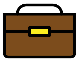 Image showing A brown bag with yellow buckle vector or color illustration